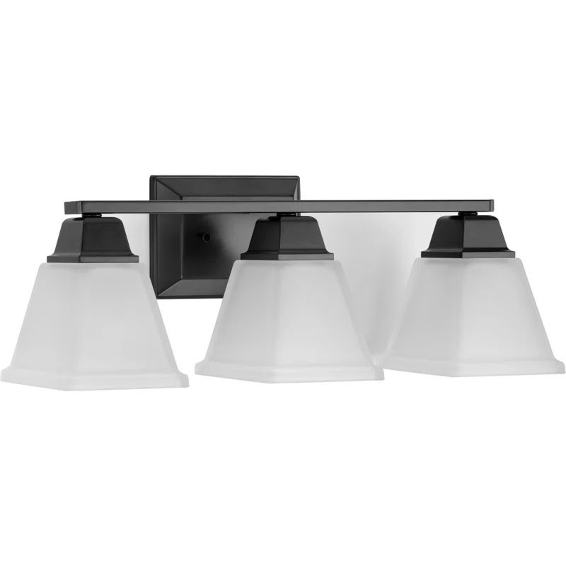 Matte Black 23" Steel 3-Light Bath Vanity Fixture