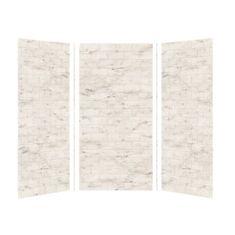 Biscotti Marble 36" x 36" x 72" 3-Piece Shower Wall Kit