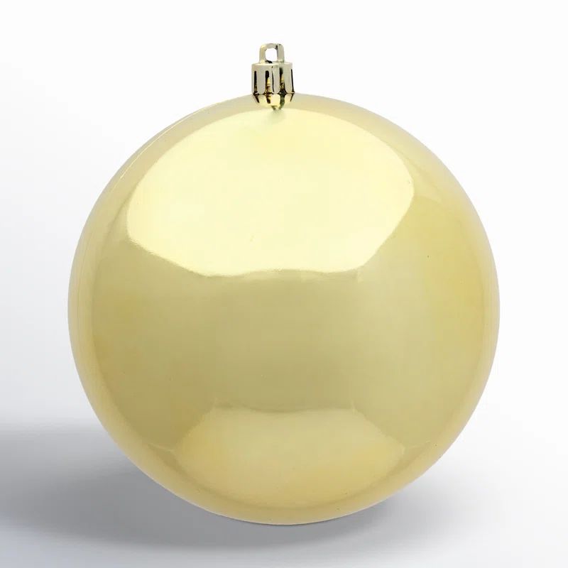 Gold Shiny Shatterproof Plastic Ball Ornaments, Set of 12