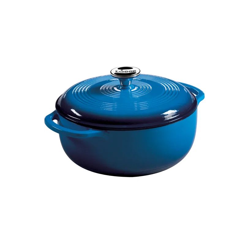 Blue Enameled Cast Iron 4.5 Quart Dutch Oven
