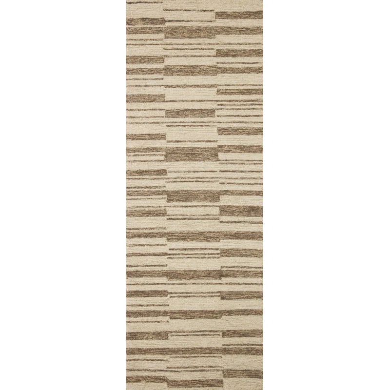Polly Beige & Tobacco Square Hand-Tufted Wool Rug