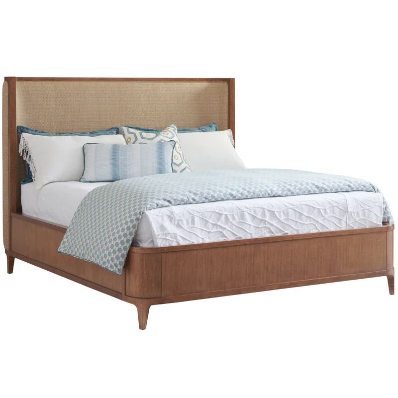 Villa Park Queen Upholstered Bed with Geometric Parquet Pattern