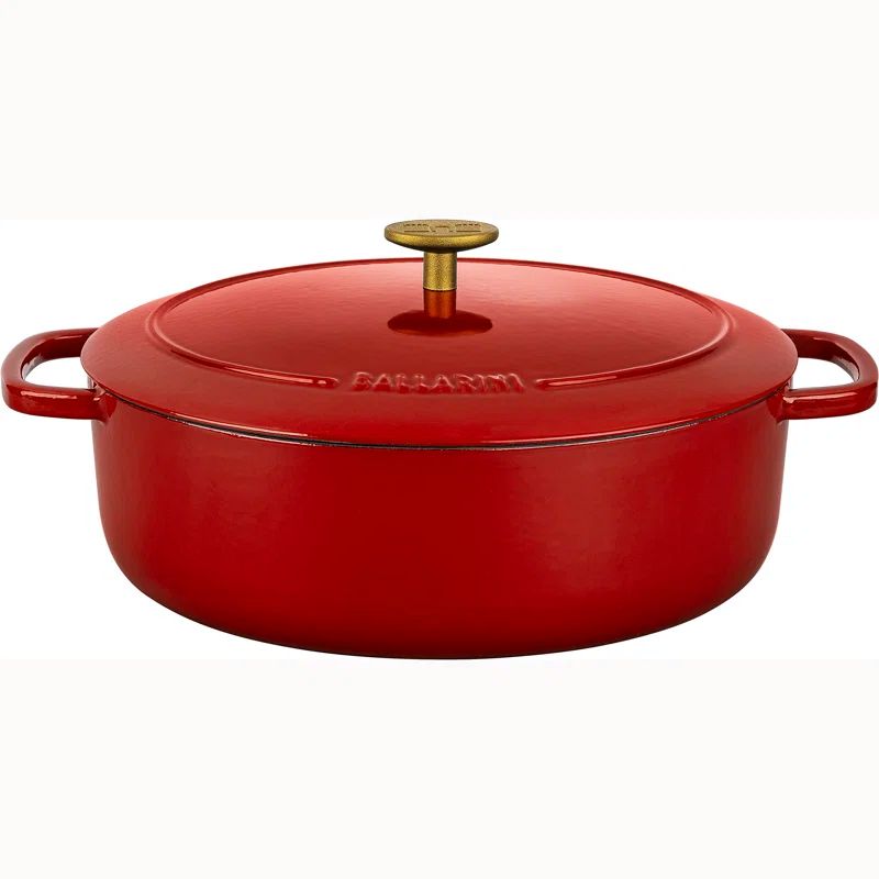 Pomodoro Red Enameled Cast Iron 5-qt Oval Dutch Oven