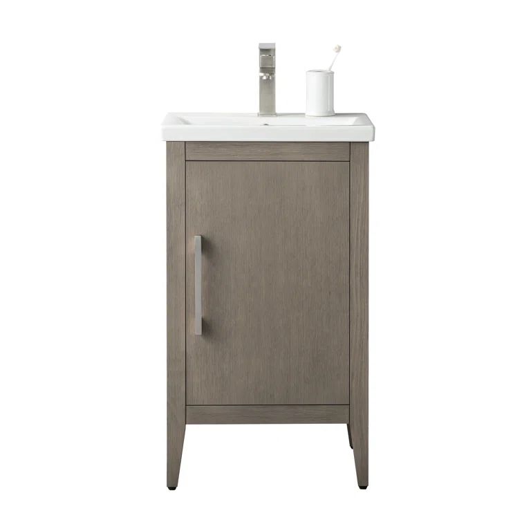 20-Inch Driftwood Gray Single Bathroom Vanity with Brushed Nickel Hardware
