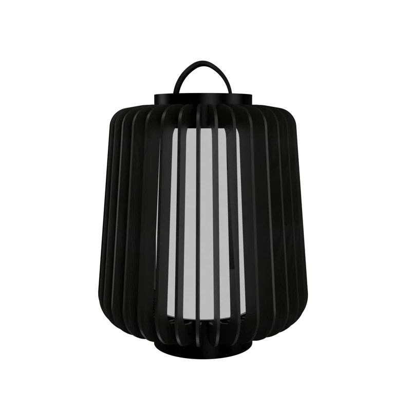 Black Wood Veneer LED Table Lamp