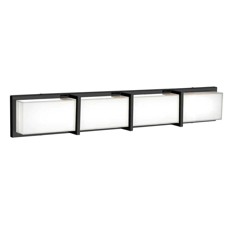 Elegant Black 35" LED Vanity Light with Frosted Glass