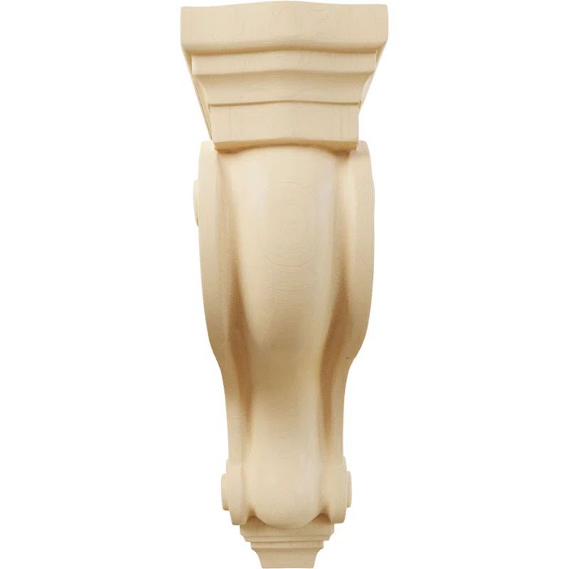13" Maple Traditional Scroll Wood Corbel