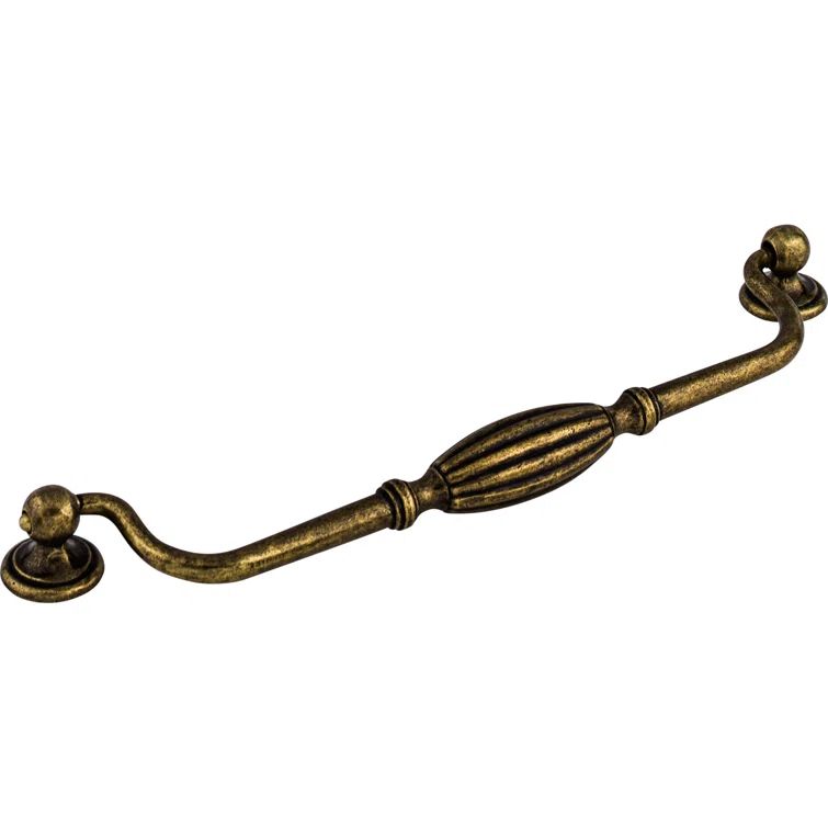 Traditional Bronze Drop Bail Handle with Mounting Hardware