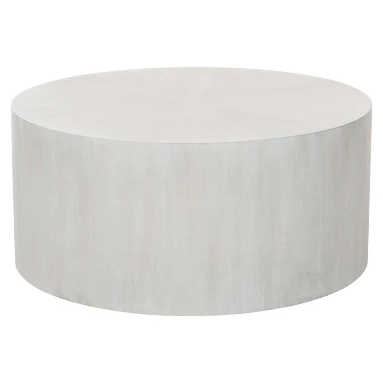 Thorne Transitional Round Off-White Wood Coffee Table with Storage