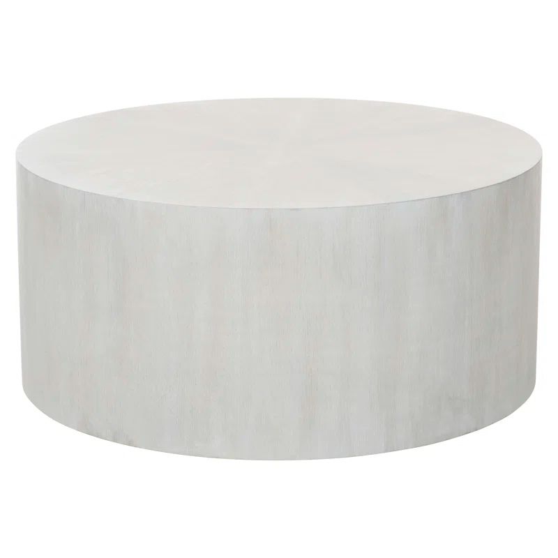 Thorne Transitional Round Off-White Wood Coffee Table with Storage