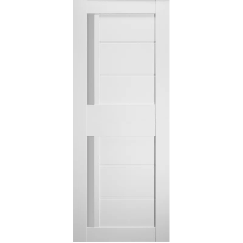 Bianco Noble 28" x 80" Solid Pine Door with Frosted Glass Panels