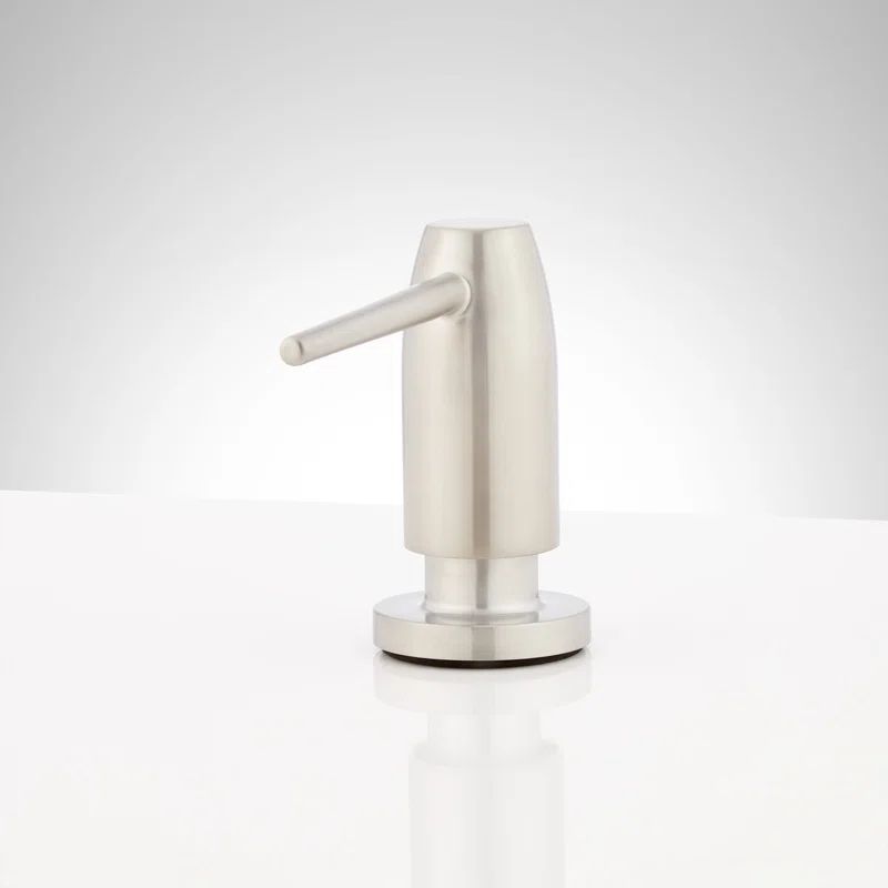 Brushed Nickel Contemporary Metal Soap Dispenser