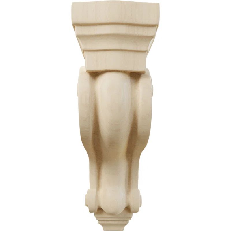 Boston Traditional Scroll Rubberwood Corbel, 10.5" Height