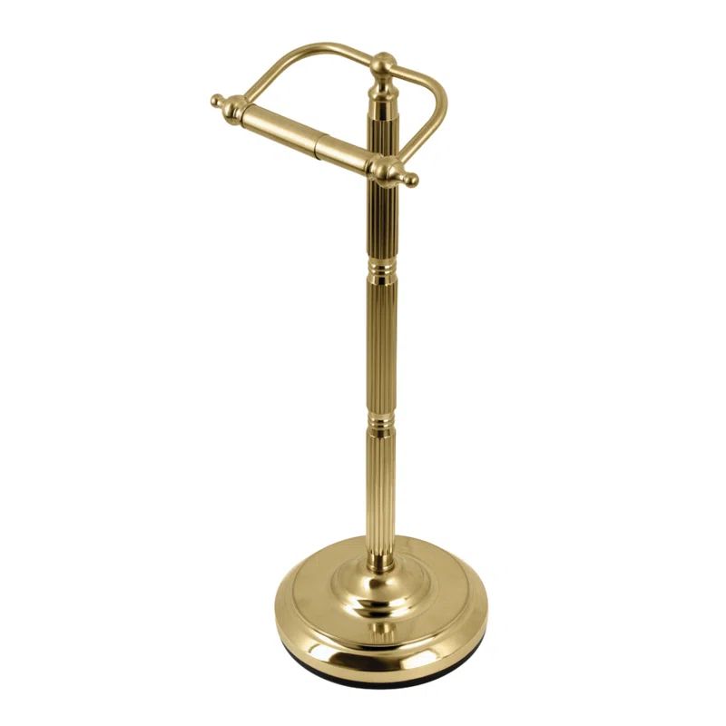 Georgian Gold Brass Freestanding Toilet Paper Holder