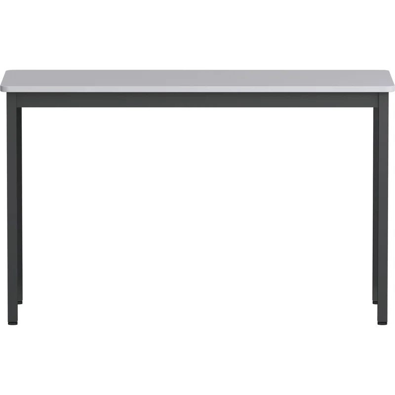 Gray Rectangle Utility Table with Powder Coated Steel Base