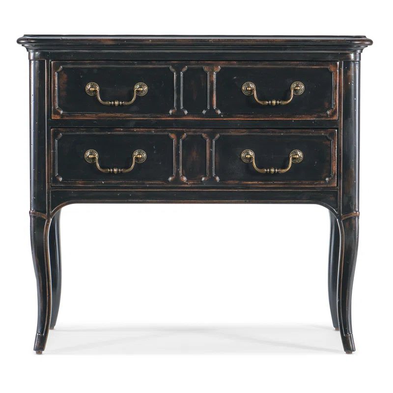 Charleston Black Cherry 2-Drawer Nightstand with USB Ports