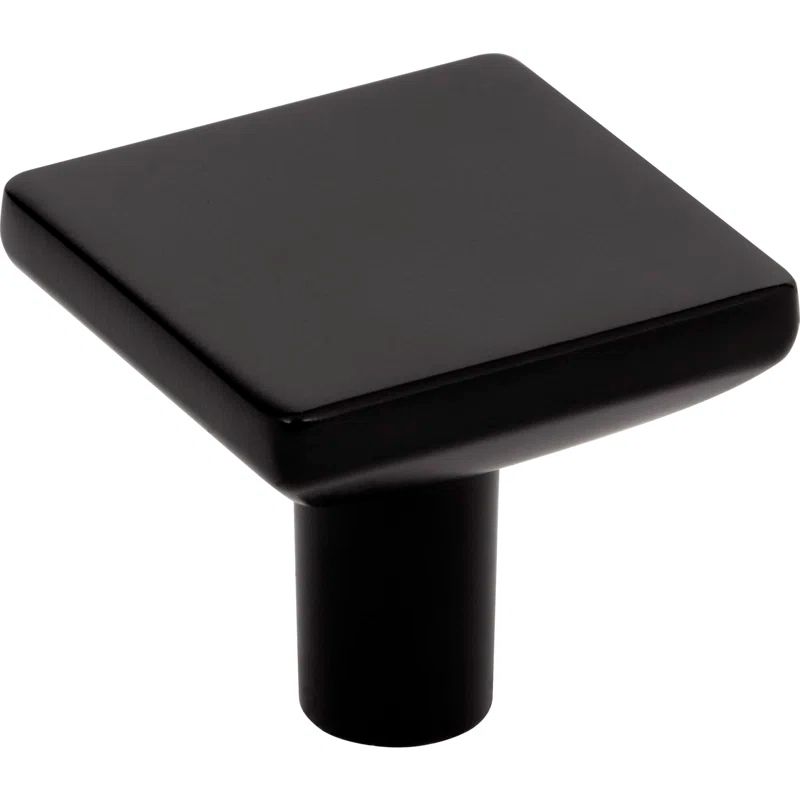 Matte Black Square Knob with Mounting Hardware