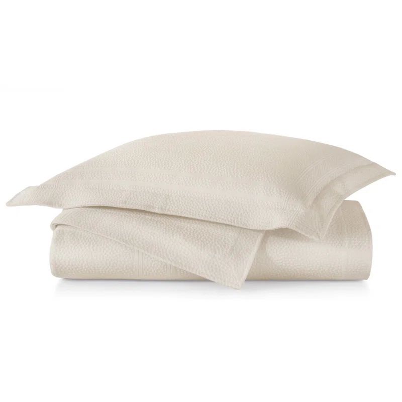 Linen Twin Cotton Matelasse Coverlet with Shams