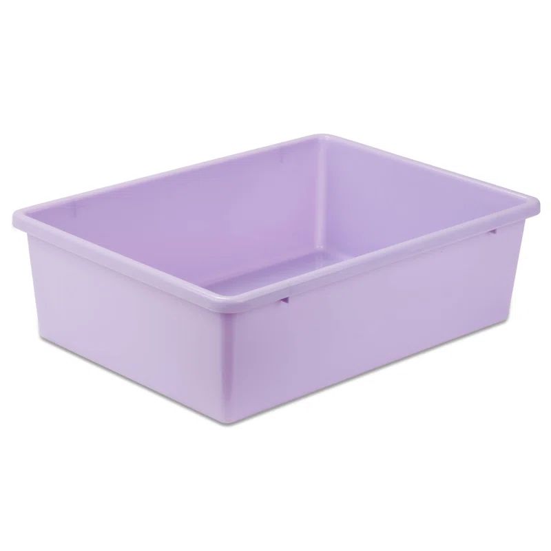 Light Purple Stackable Plastic Storage Bin for Kids