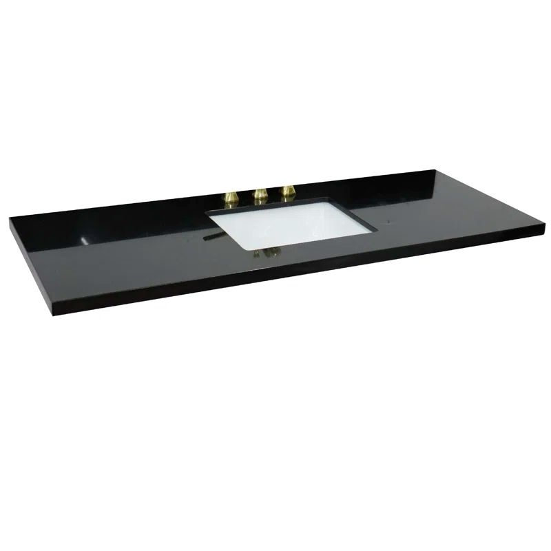 61'' Black Galaxy Granite Vanity Top with White Ceramic Sink