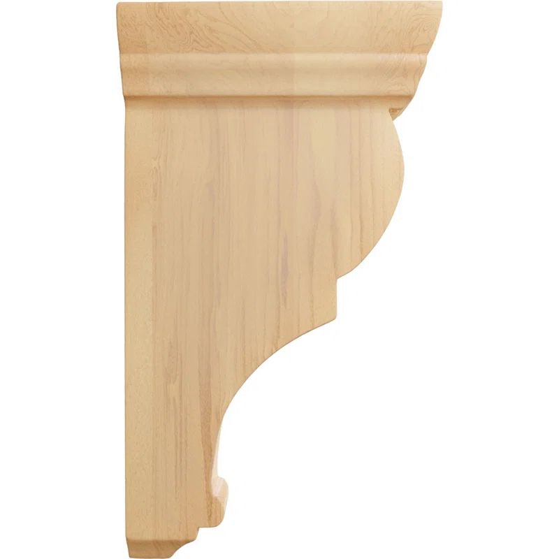Small Unfinished Red Oak Wood Corbel, 2" x 4.5" x 8"