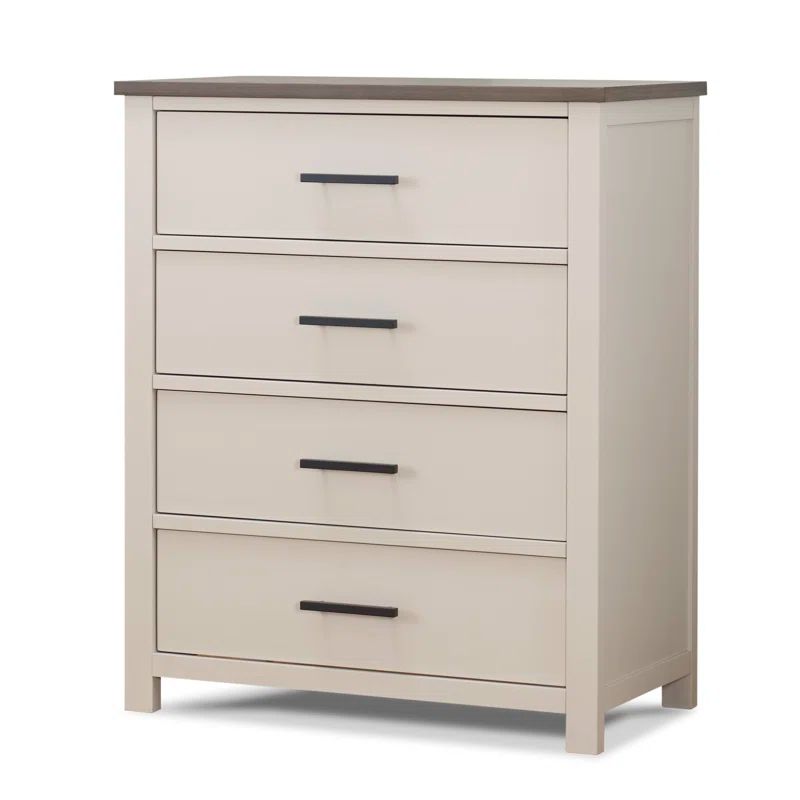Gray and Chocolate Bisque 4-Drawer Wooden Nursery Dresser