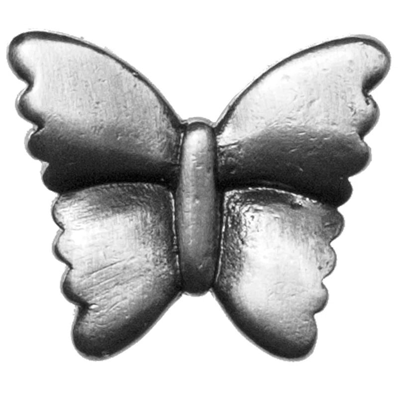 Pewter Butterfly Gloss Finish Rustic Novelty Knob