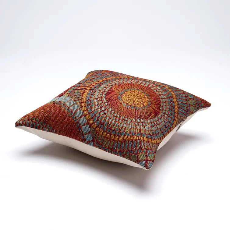 Saffron Multicolor Abstract Circles Indoor/Outdoor Pillow 18"