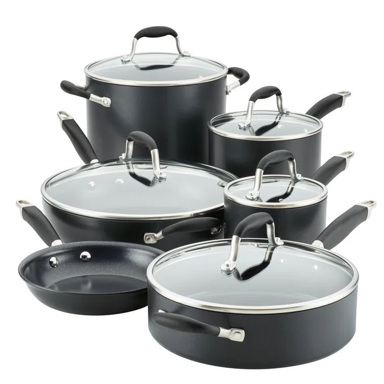 Onyx Black Nonstick Aluminum 11-Piece Cookware Set