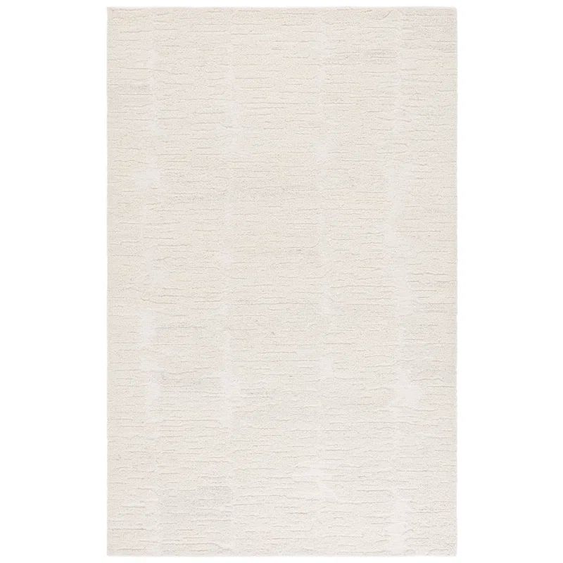 Ivory Shag 8' x 10' Hand-Knotted Wool Area Rug