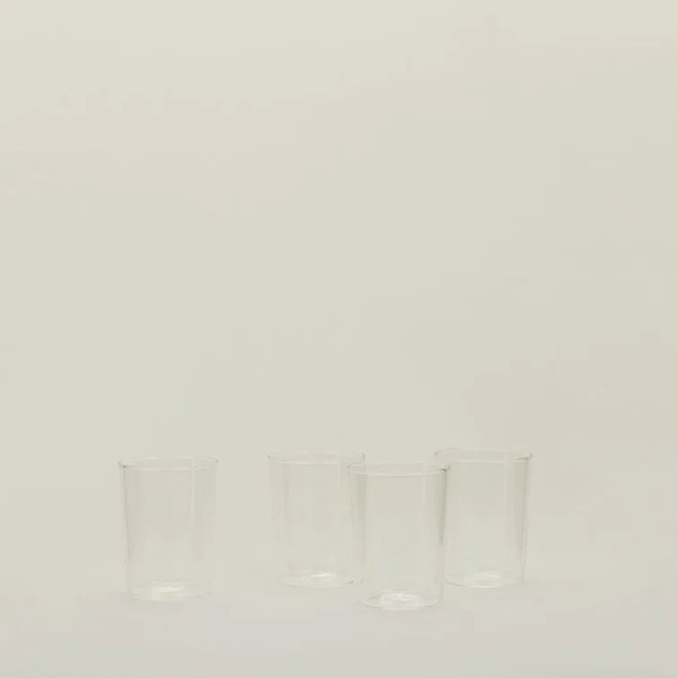 Large Clear Glass Modern Drinking Glasses Set of 4