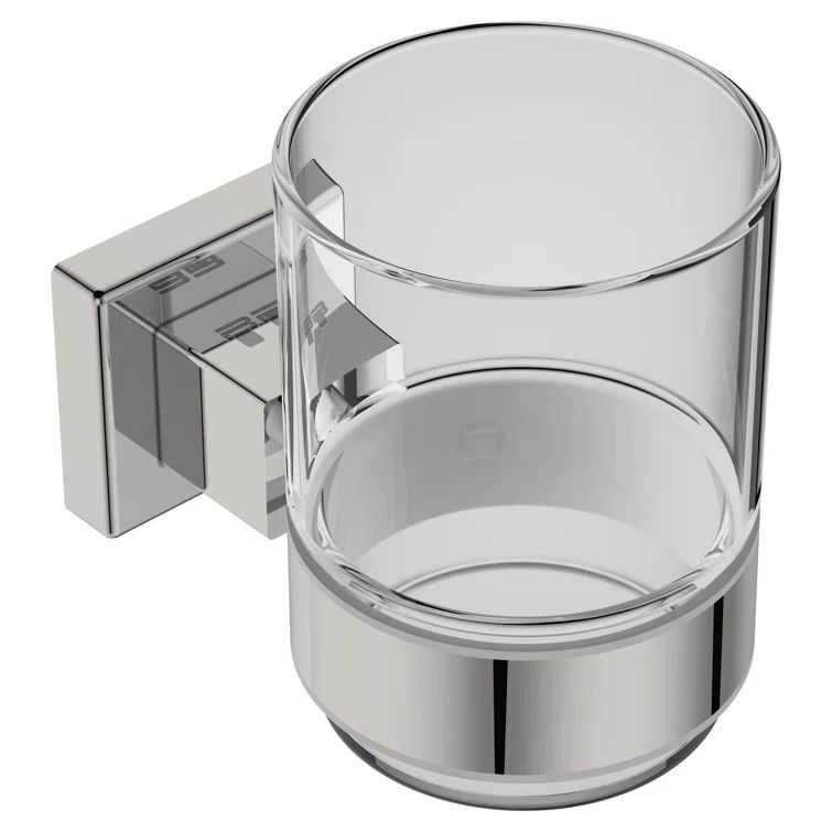 Polished Stainless Steel Wall-Mounted Bathroom Tumbler Holder