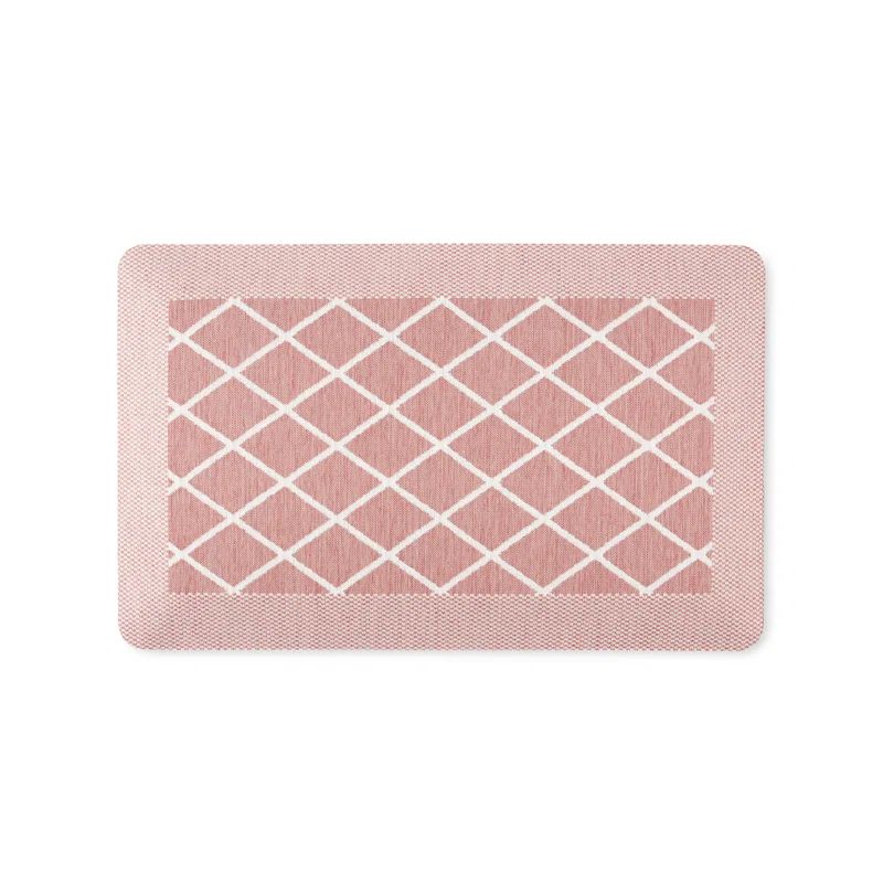 Spice Red Polyester Trellis Anti-Fatigue Kitchen Mat 19.6" x 32"