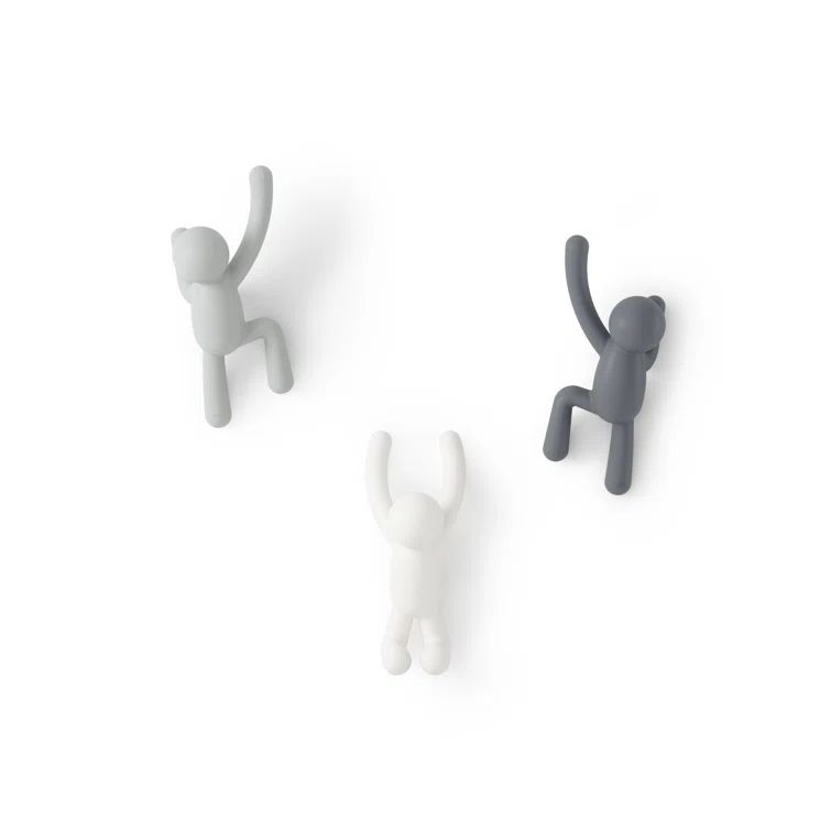 Set of 3 Multicolor Buddy Wall Hooks