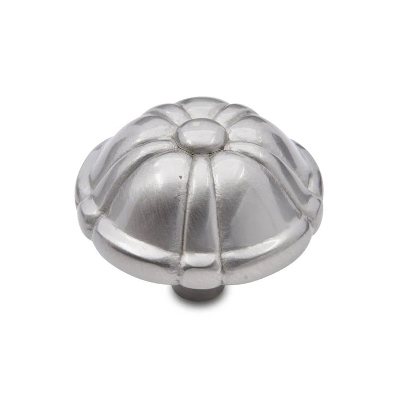 Satin Nickel Round Petal Flower Cabinet Knob