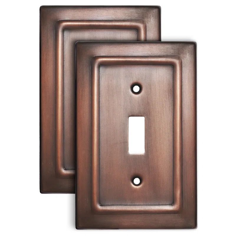 Architectural Copper Finish Single Toggle Wall Plate Set