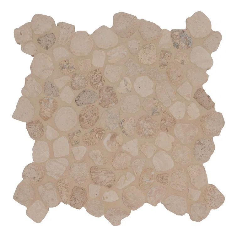 12" x 12" Travertine Blend Tumbled Marble Mosaic Tile