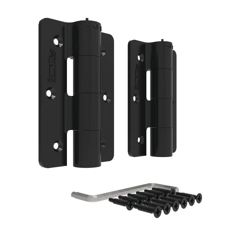 Black Aluminum Standard Butterfly Hinges with Screws Set