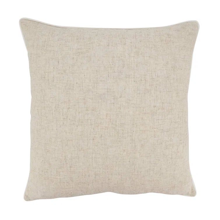 Toscana Beige Linen Blend 20" Square Throw Pillow