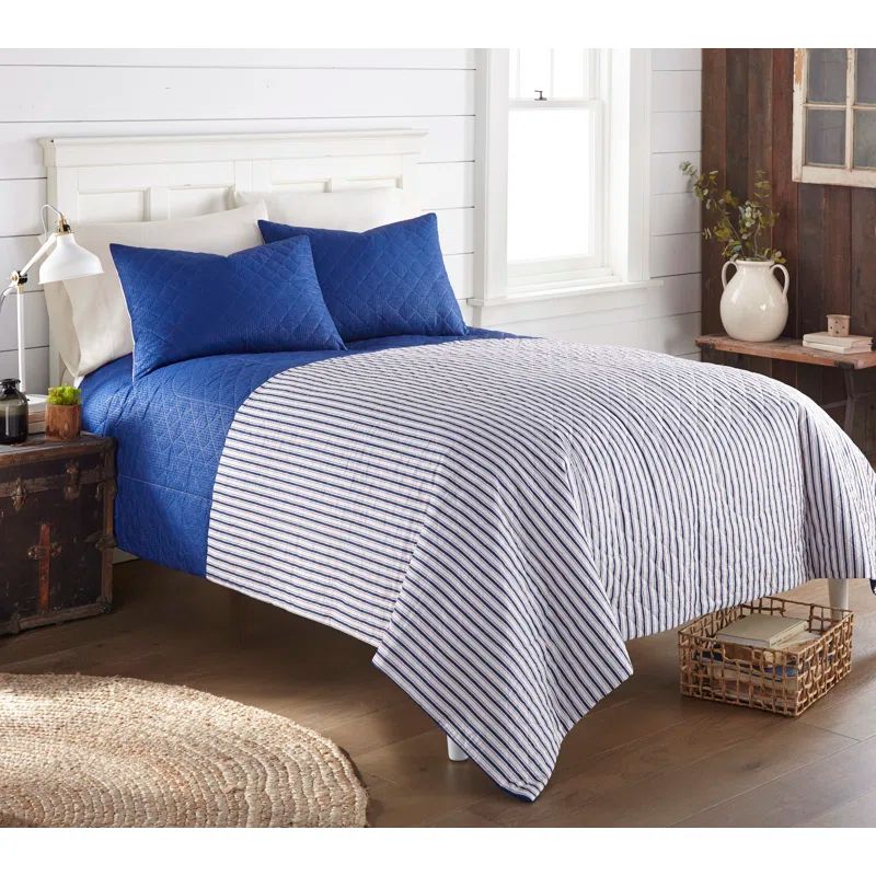 Shavel Home Products Striped Quilt Set