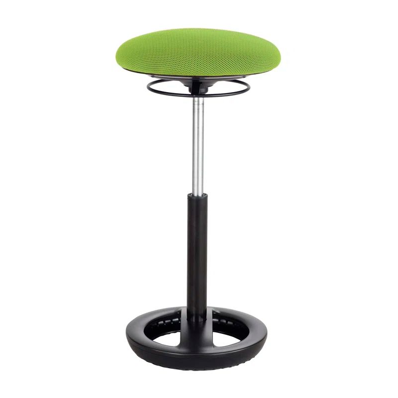 Green Adjustable Height Active Seating Stool with Black Base