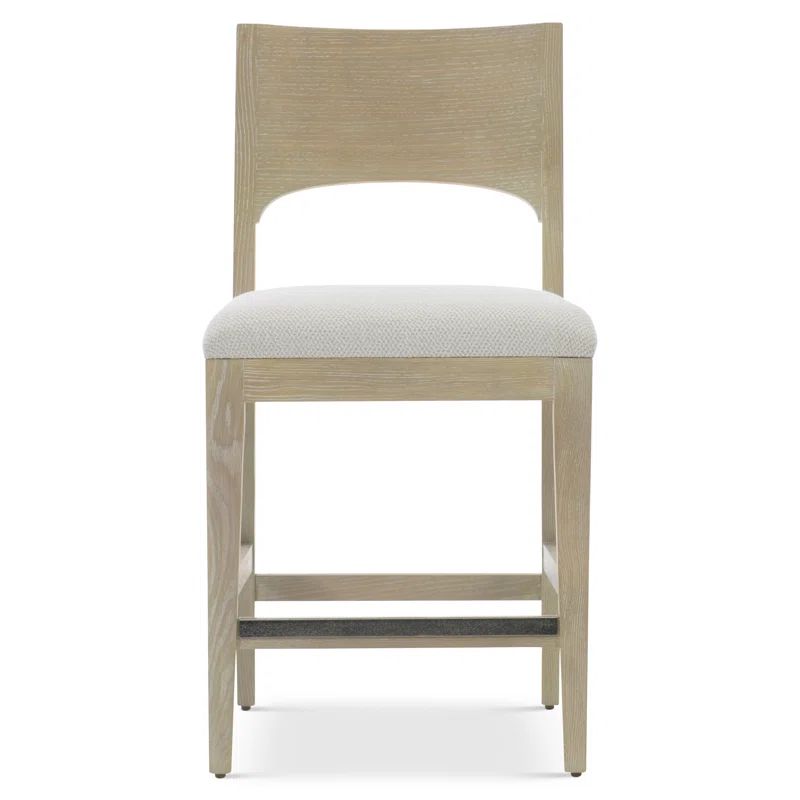 White Oak and Ash Adjustable Counter Stool with Upholstered Seat