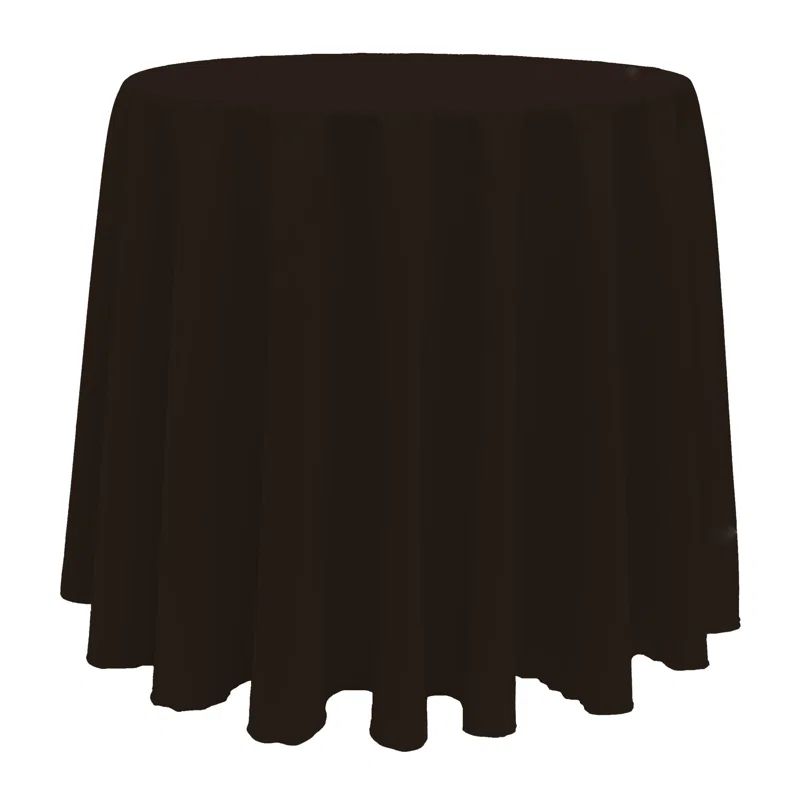 Espresso Dark Brown 96" Round Polyester Tablecloth