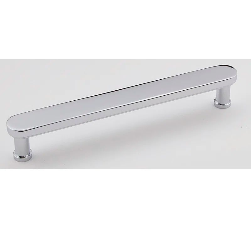 Modern Polished Chrome Brass Bar Pull with Mounting Hardware