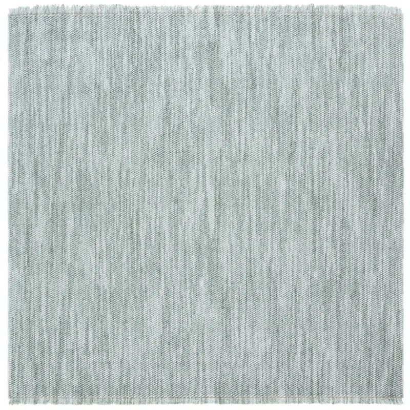 GREENGUARD Certified Abstract Gray Wool Cotton Square Rug