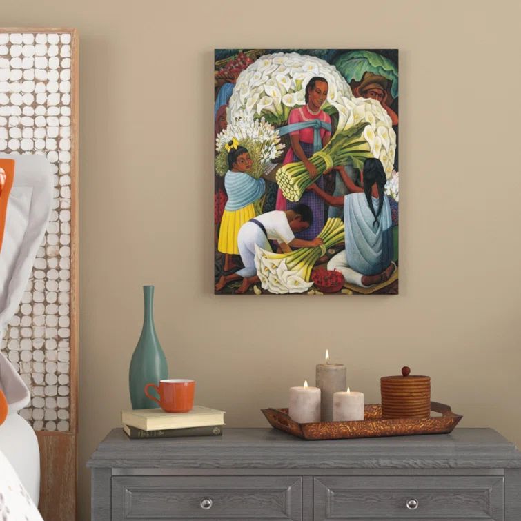 Diego Rivera 'The Flower Vendor' 18" x 24" Canvas Art