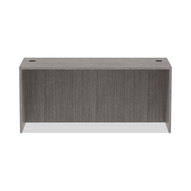 Valencia 70'' Gray Commercial Grade Laminate Desk with Filing Cabinet