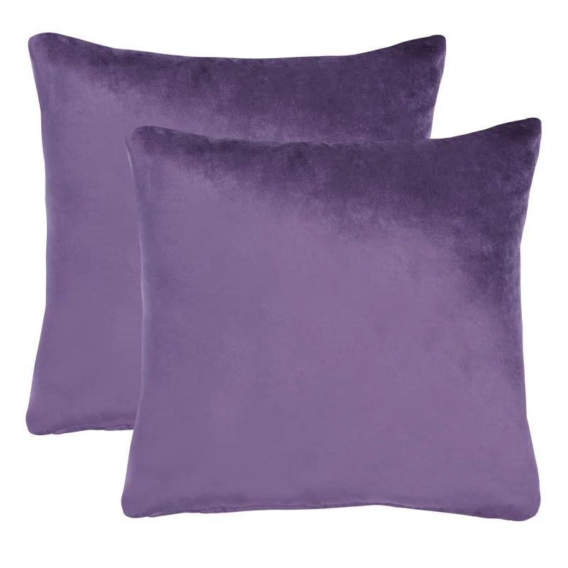 Davina 22" Purple Velvet Square Accent Pillow Set