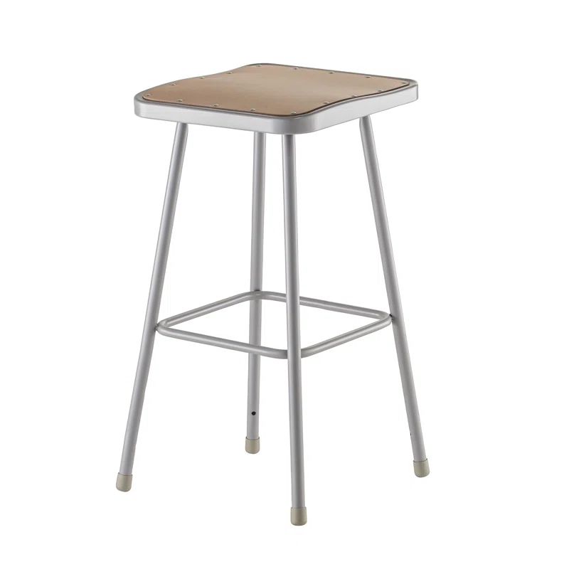 Gray Metal 30-Inch Industrial Backless Stool