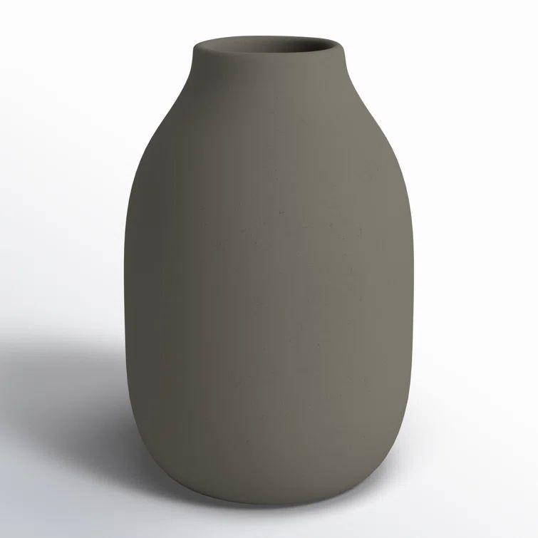 Steel Grey Silky Smooth Porcelain Table Vase